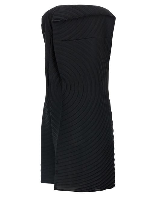Issey Miyake Black Paper Bag Pleats Dress