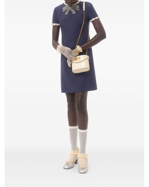 Valentino Garavani Blue Crepe Couture Mini Dress