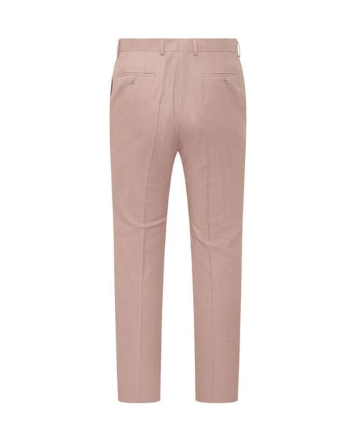 Boss Pink Straight Flat Front Pants for men