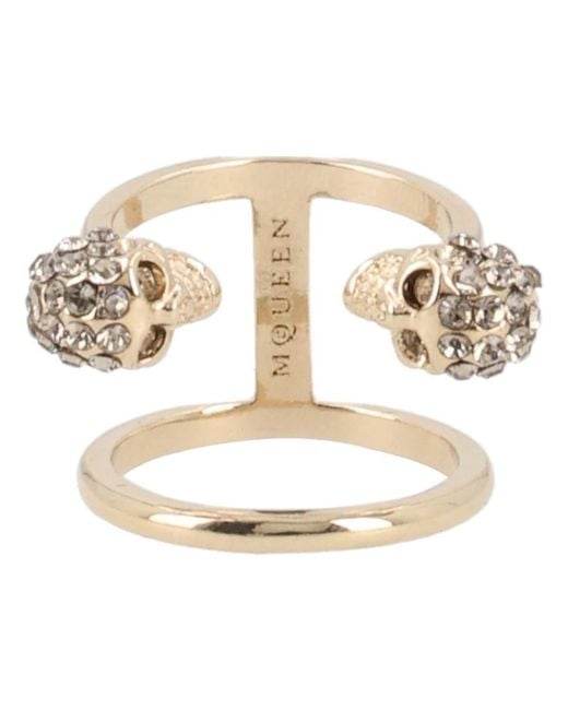 McQueen Metallic Skull Ring