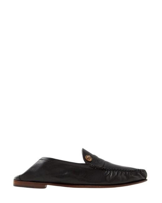 Versace Black Leather Loafer for men