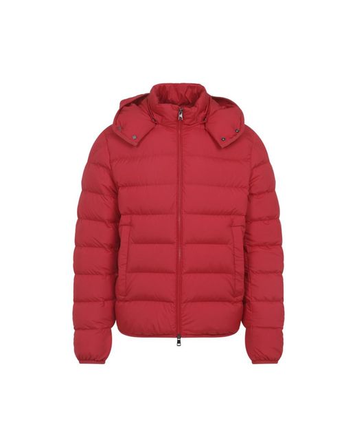 Moncler Red Hooded Logo Jacket for men