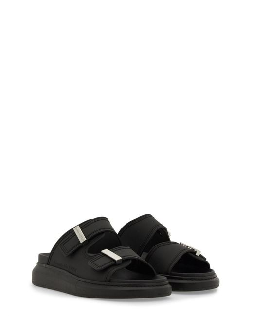 McQueen Black Solid Hybrid Slides