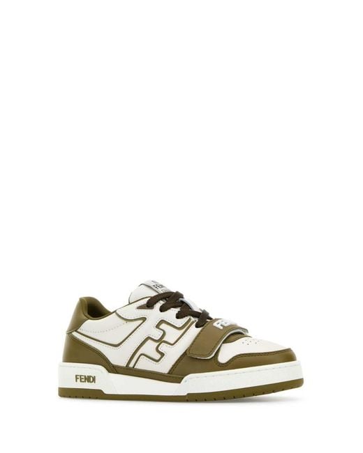 Fendi White Match Leather Sneakers