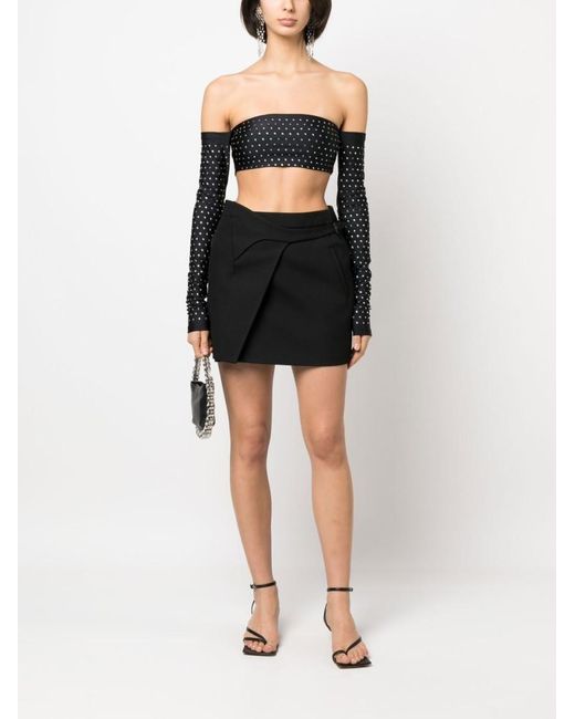 ANDAMANE Black Crystal Crop Top