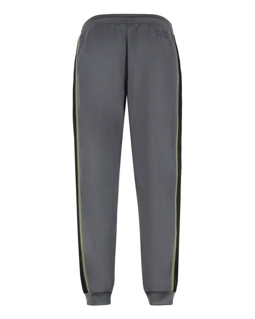 EA7 Gray Track Pants Techno Fabric Polyester for men