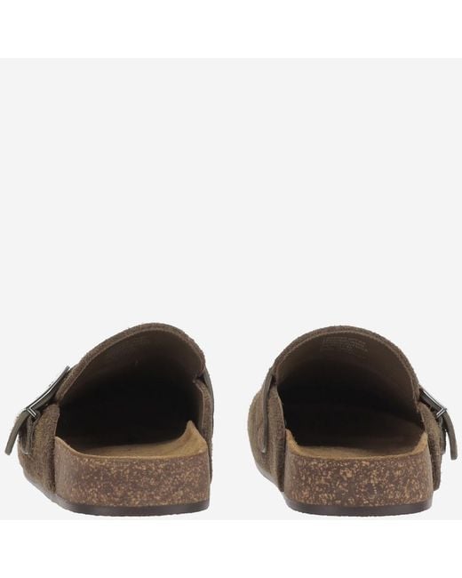 Tory Burch Brown Suede Mules With Ankle Strap
