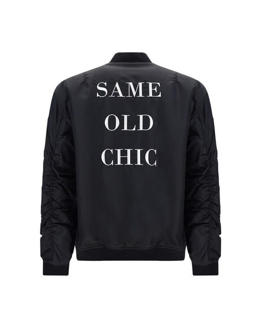 Moschino Blue Solid Bomber Jacket for men