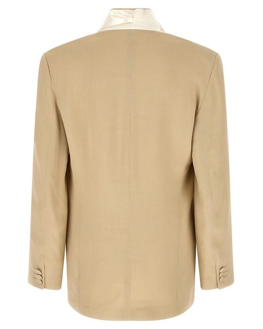 Magliano Natural Solid Mandarin Collar Blazer for men