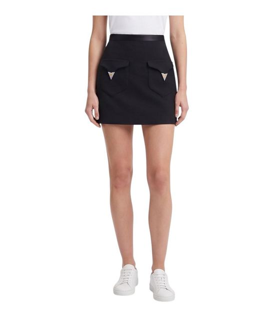 Versace Blue Solid Mini Skirt
