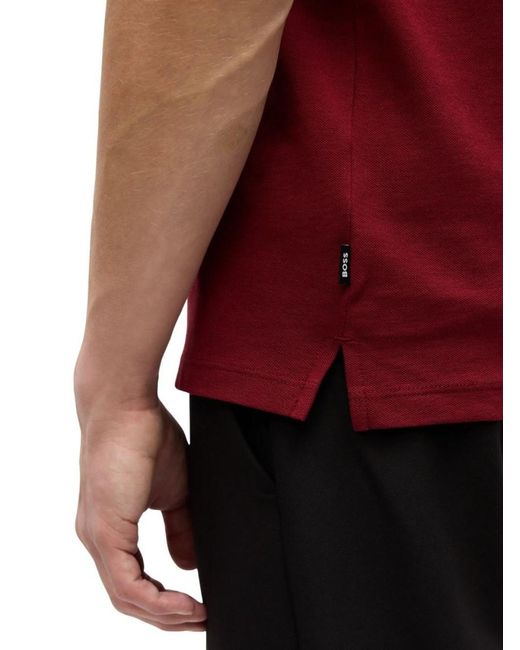 Boss Red Cotton Solid Polo for men
