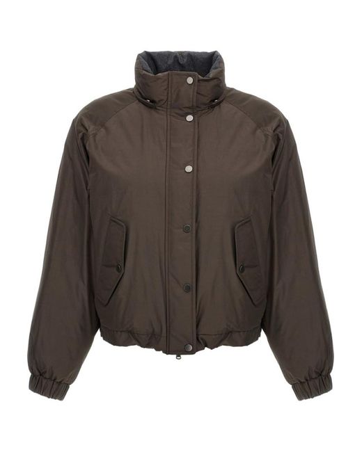 Brunello Cucinelli Brown Cropped Down Jacket