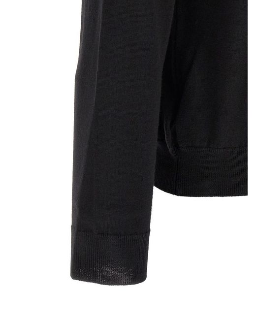 Zanone Black Solid Crew Neck Sweater for men