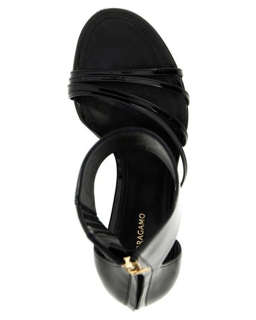 Ferragamo Black 'Clethra' Sandals