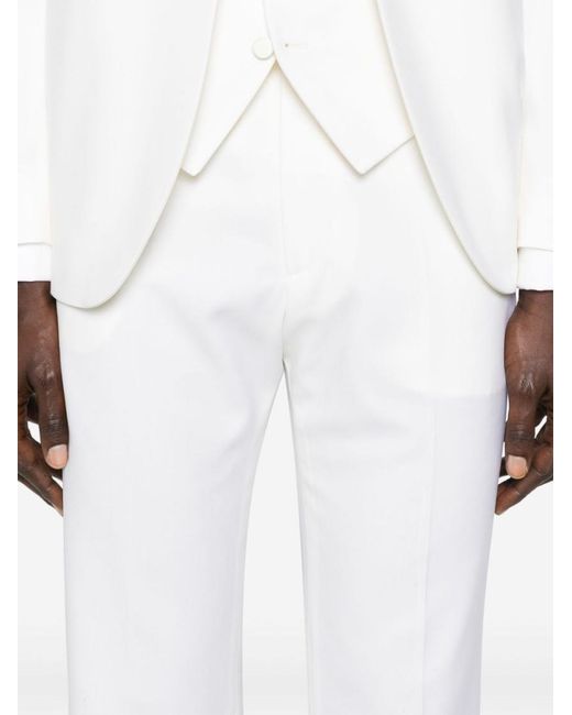 Tagliatore White Cream Virgin Wool Single Breasted Suit for men