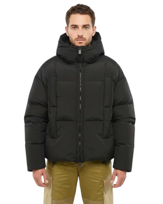 Bacon Black Quilted Hood Jacket for men