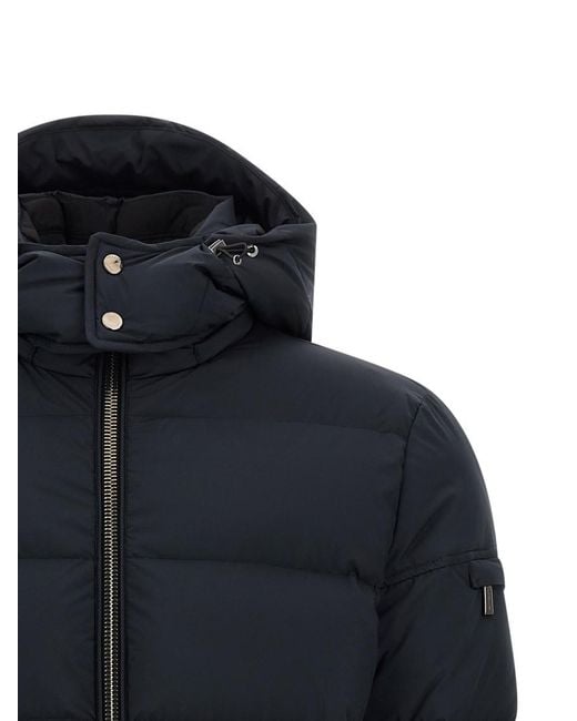 Moorer Black Solid Hood Jacket for men