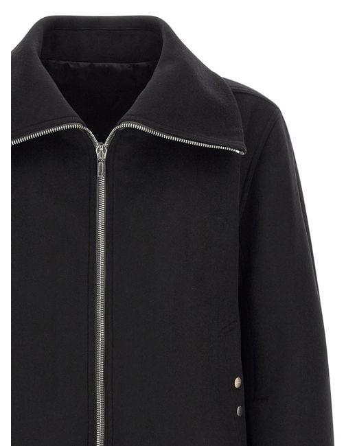 Rick Owens Black Solid Wool Jacket for men