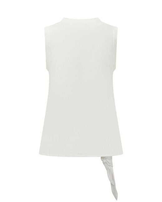 J.W. Anderson White Solid Crew Neck Top