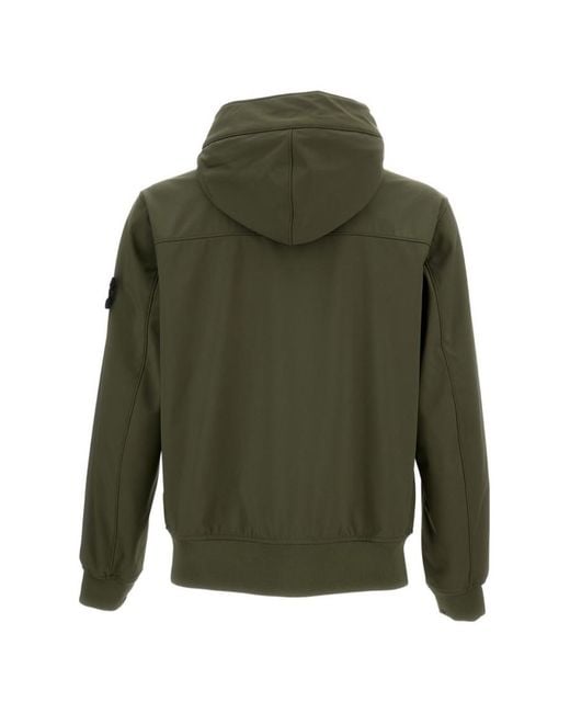Stone Island Green Solid Hood Jacket for men