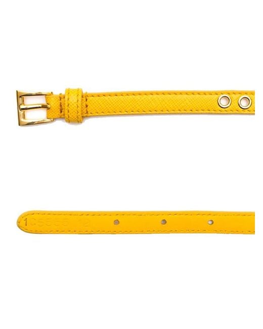 Prada Yellow Eyelets Buckle Belt