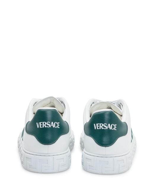 Versace White Logo Greca Sneakers for men