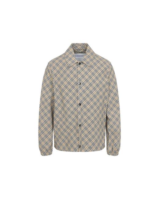 Burberry Gray Checked Overshirt for men