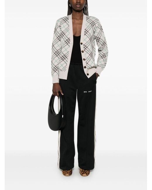 Palm Angels Black Wide-Leg Trousers With Contrasting Stripe Detail