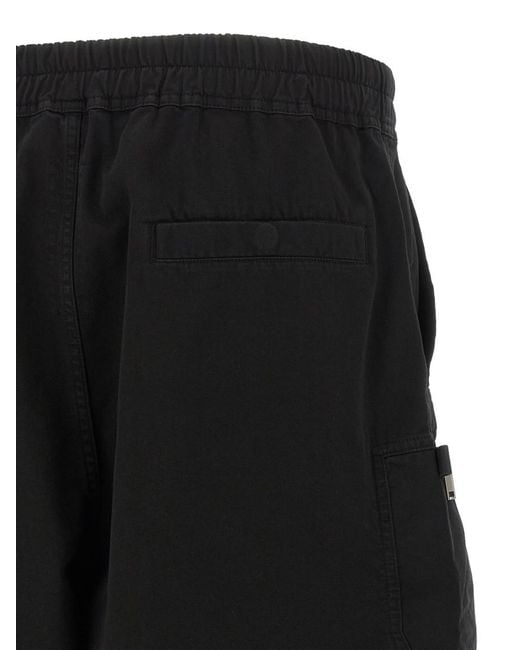 Rick Owens Black Solid Shorts for men