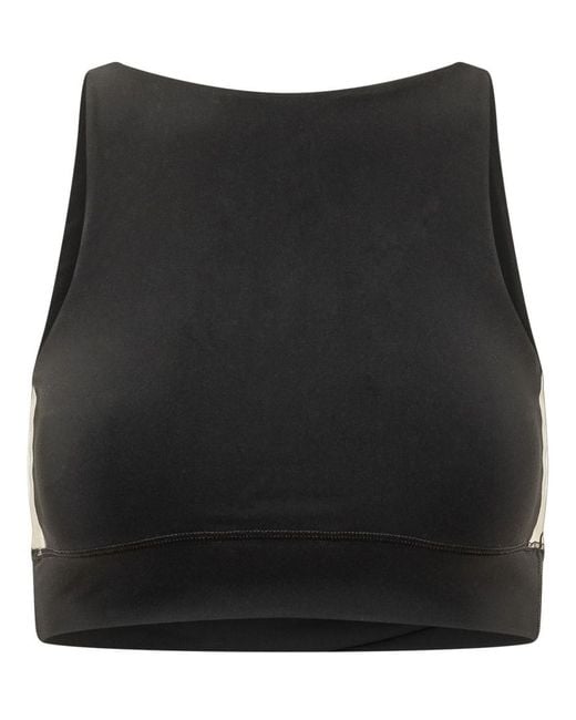 Palm Angels Black Solid Boat Neck Top