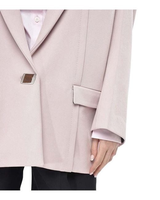 The Attico Pink Light Solid Peaked Lapel Blazer