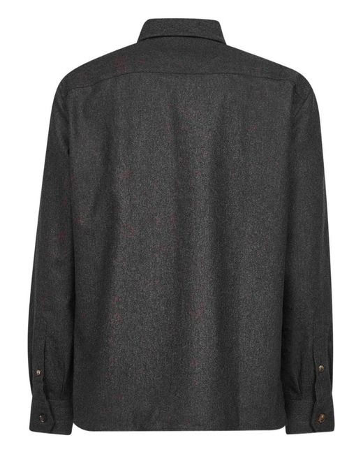 Brunello Cucinelli Black Wool Shirt for men