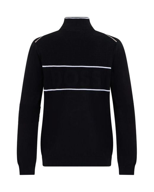 Boss Black Half Zip Logo Sweater for men