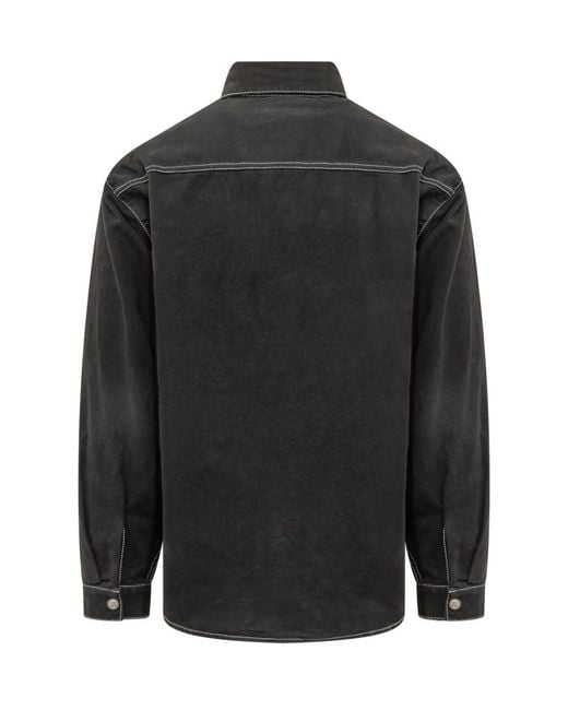 Palm Angels Black Regular Solid Shirt for men