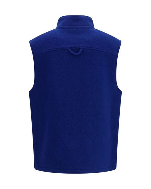 Rier Blue Solid Mock Collar Jacket
