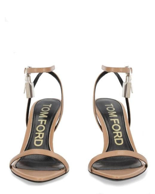 Tom Ford Metallic Ankle-Strap Heels