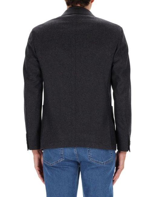 Zegna Blue Solid Blazer for men