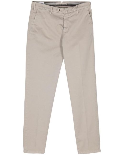 Luigi Bianchi Natural Taupe Trousers With Logo for men