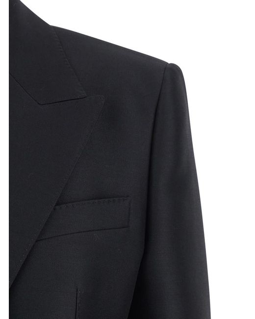 Dolce & Gabbana Black Double-Breasted Jacket With Peak Revers
