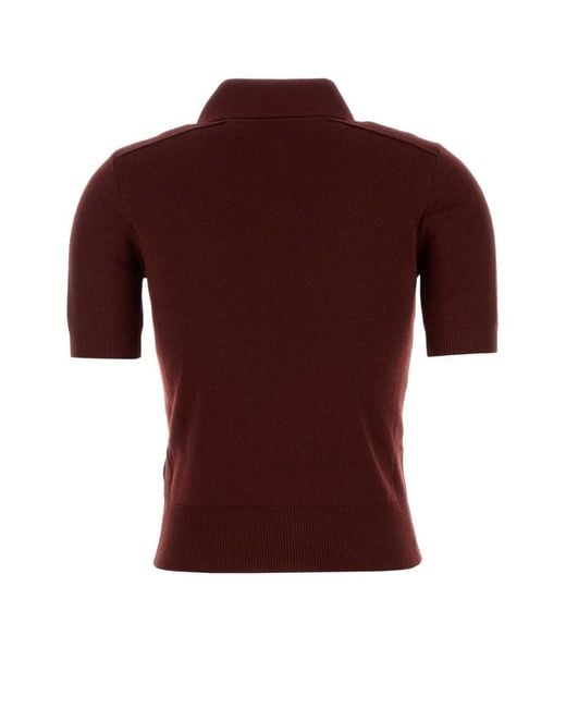 Burberry Red Wool Polo Shirt