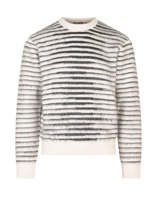 Tom Ford Gray Stripes Regular Sweater for men
