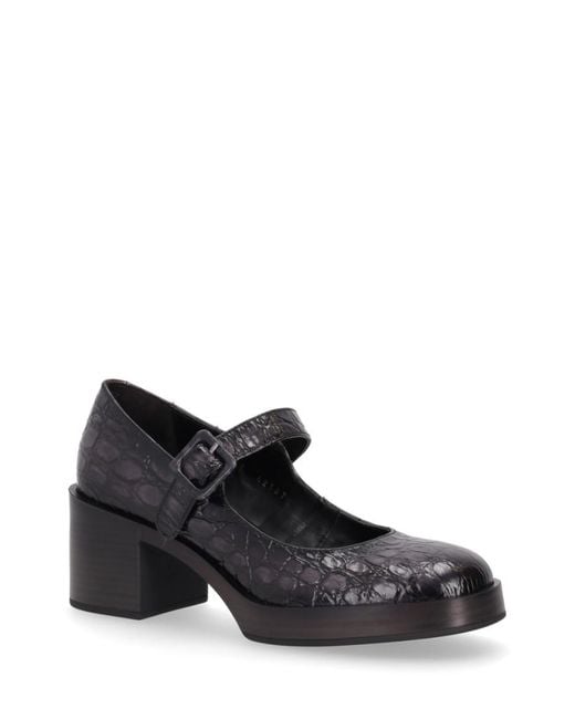 LA ROSE Black Leather Pumps