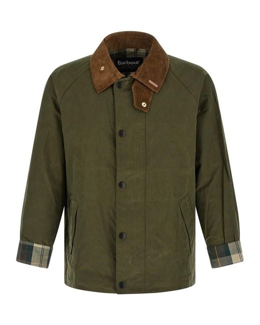 Barbour Green Solid Shirt Collar Jacket for men