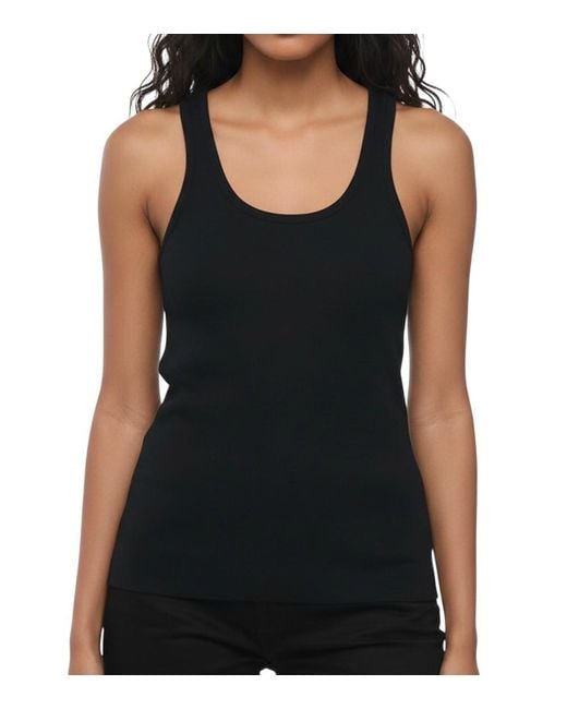 Jil Sander Black Solid Scoop Neck Top