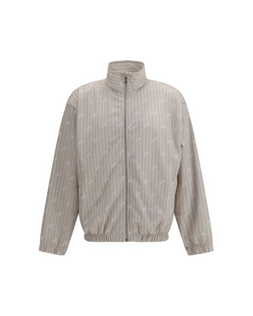 Gcds Gray Mock Collar Jacket for men