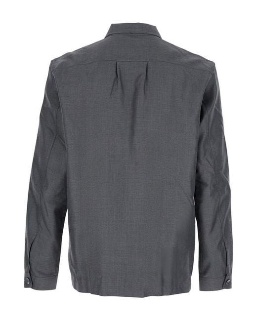 Tom Ford Gray Charcoal Solid Shirts for men