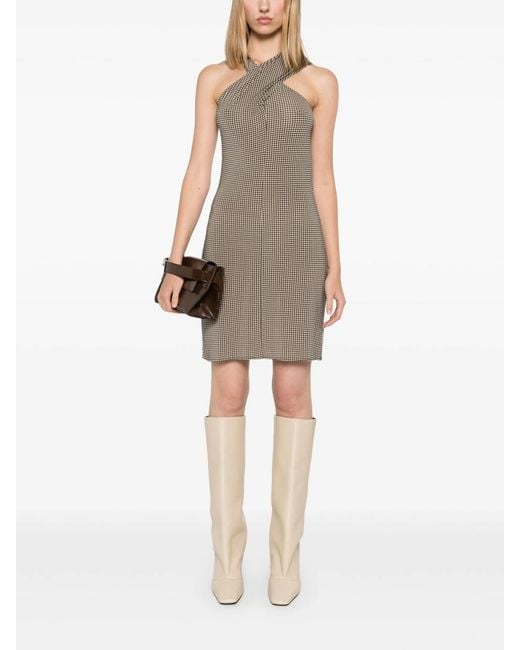 Courreges Gray Criss-Cross Jersey Mini Dress