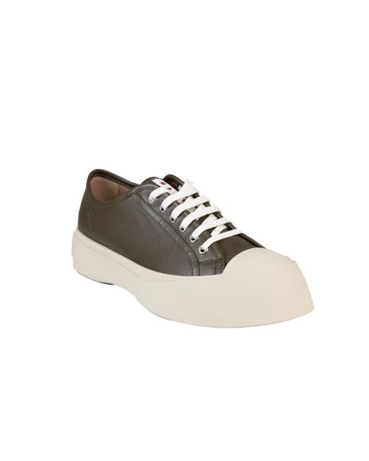 Marni White Solid Pablo Sneakers for men