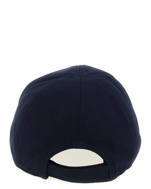 Prada Blue Logo Embroidery Baseball Hat for men
