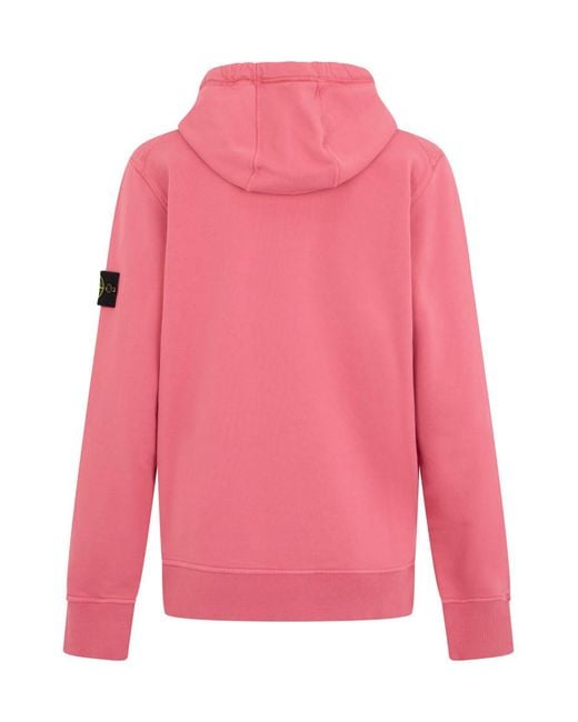 Stone Island Pink Solid Regular Hoodie for men